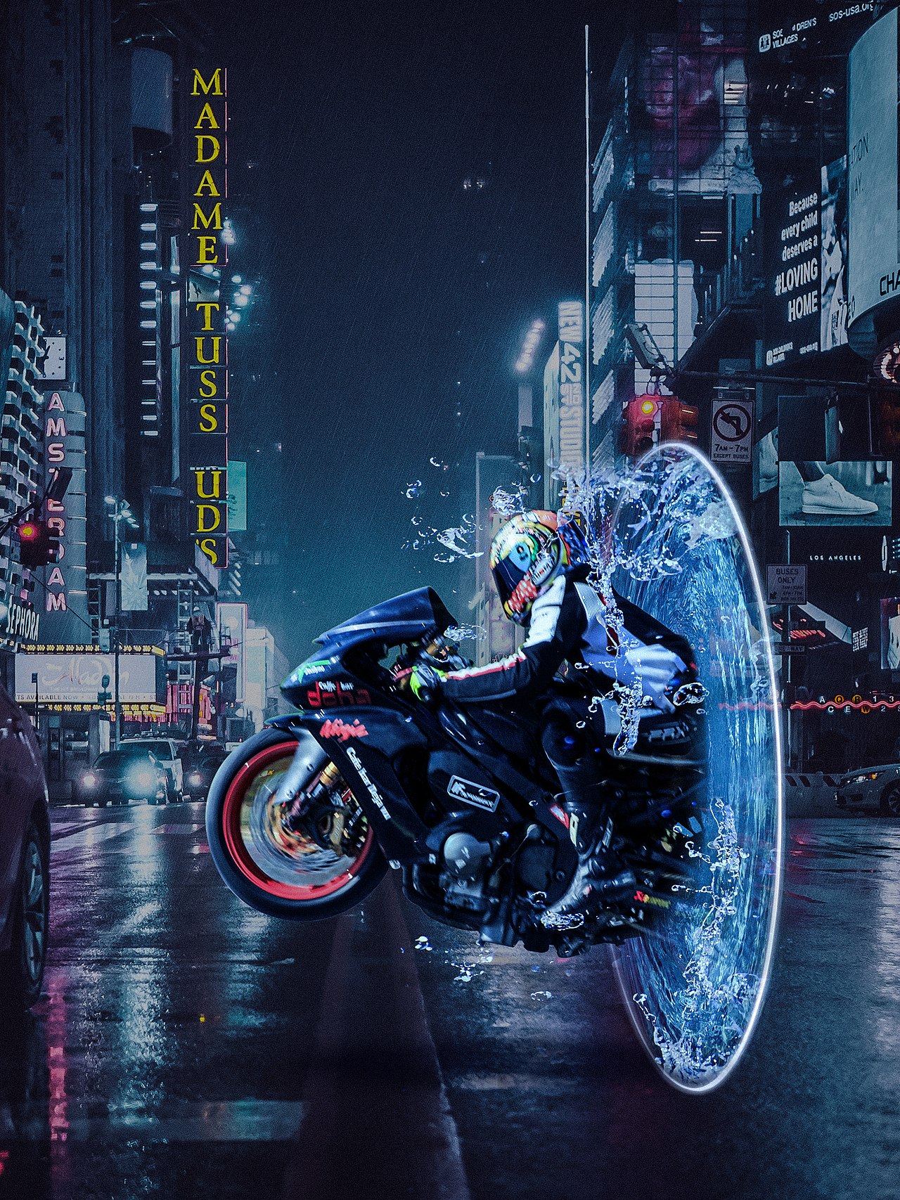 酷炫科幻传送门摩托车（图ZMTQ4MjY1MDk2） - 海报 - 站酷设计师崔智军原创素材 - 站酷ZCOOL