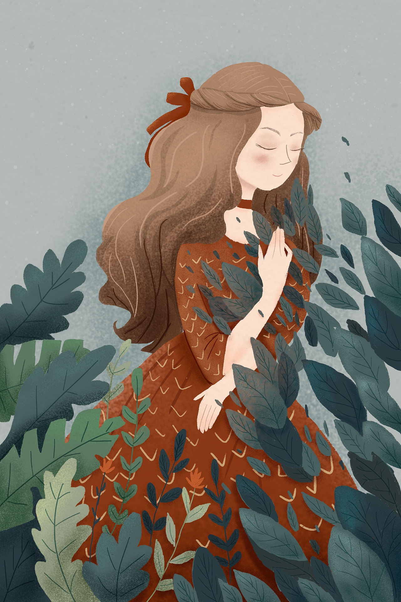 插画临摹小女孩