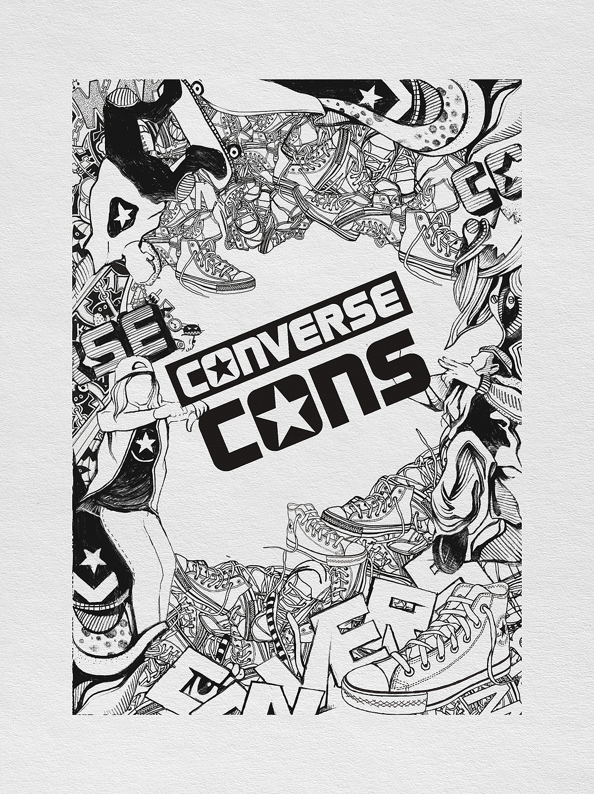 匡威中国手绘扑克牌|插画|商业插画|李趁录 - 原创作品 - 站酷 (zcool