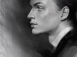 手繪黑白素描肖像練習(xí)