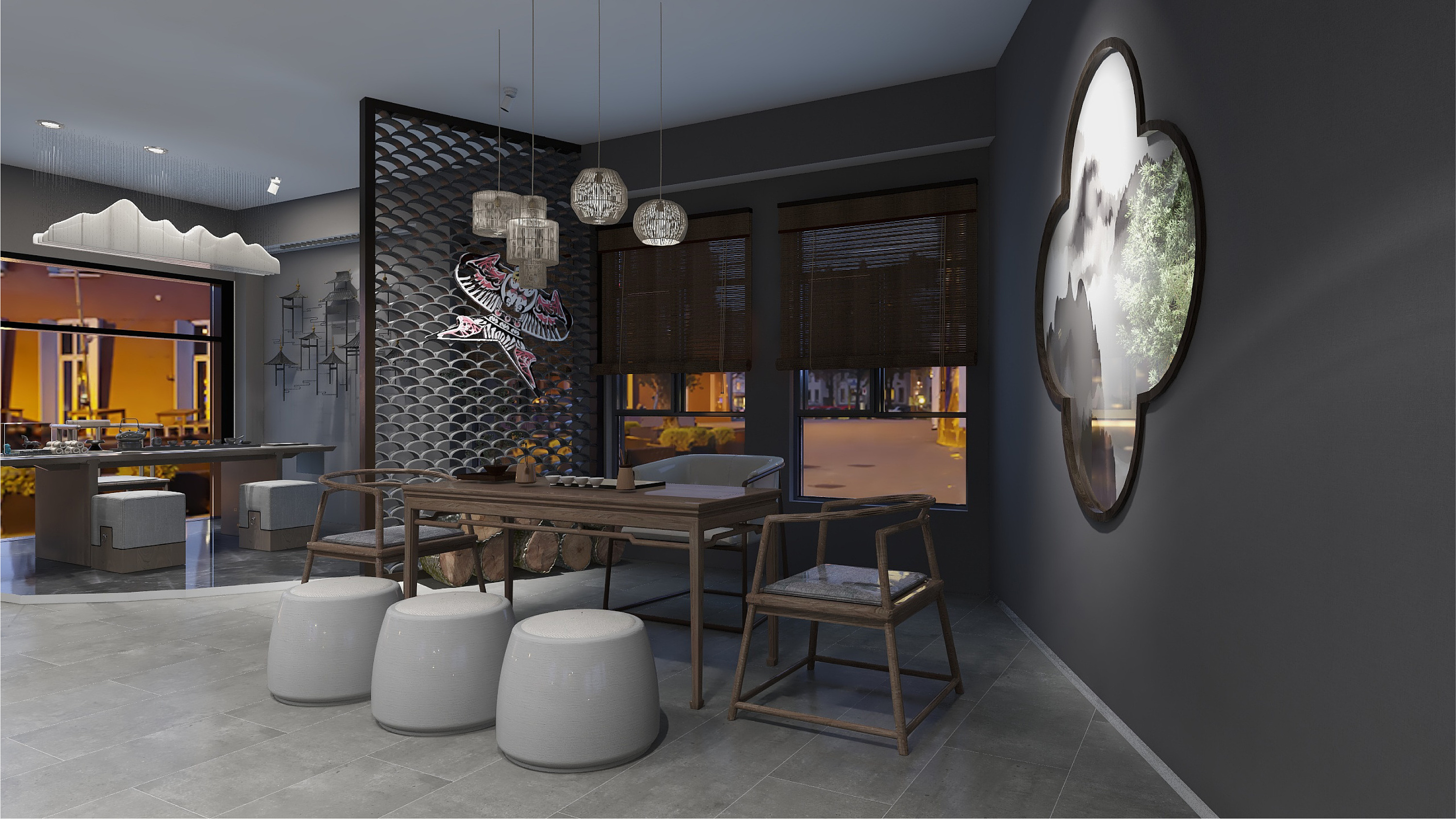 团山茶社 茶餐厅 阳光房公共读书角