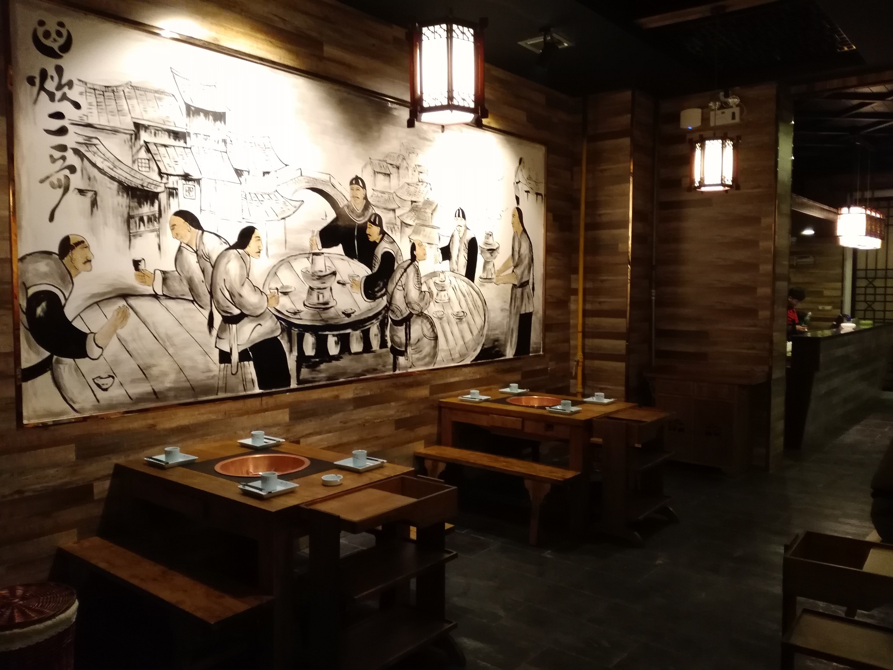 炊二哥火锅店手绘墙|纯艺术|国画|天天墙体手绘 - 原创作品 - 站酷