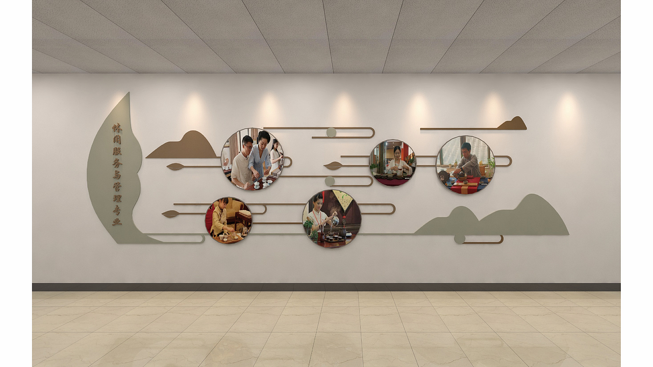 郑州旅游的一个学校的文化墙设计