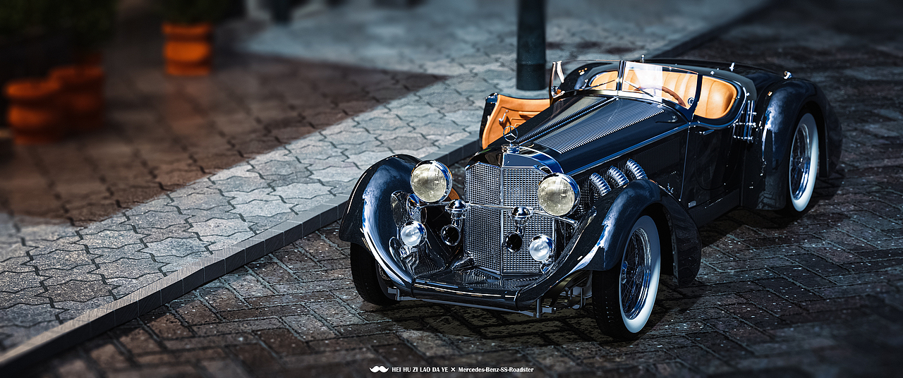 梅赛德斯·奔驰-Mercedes-Benz-SS-Roadster渲染