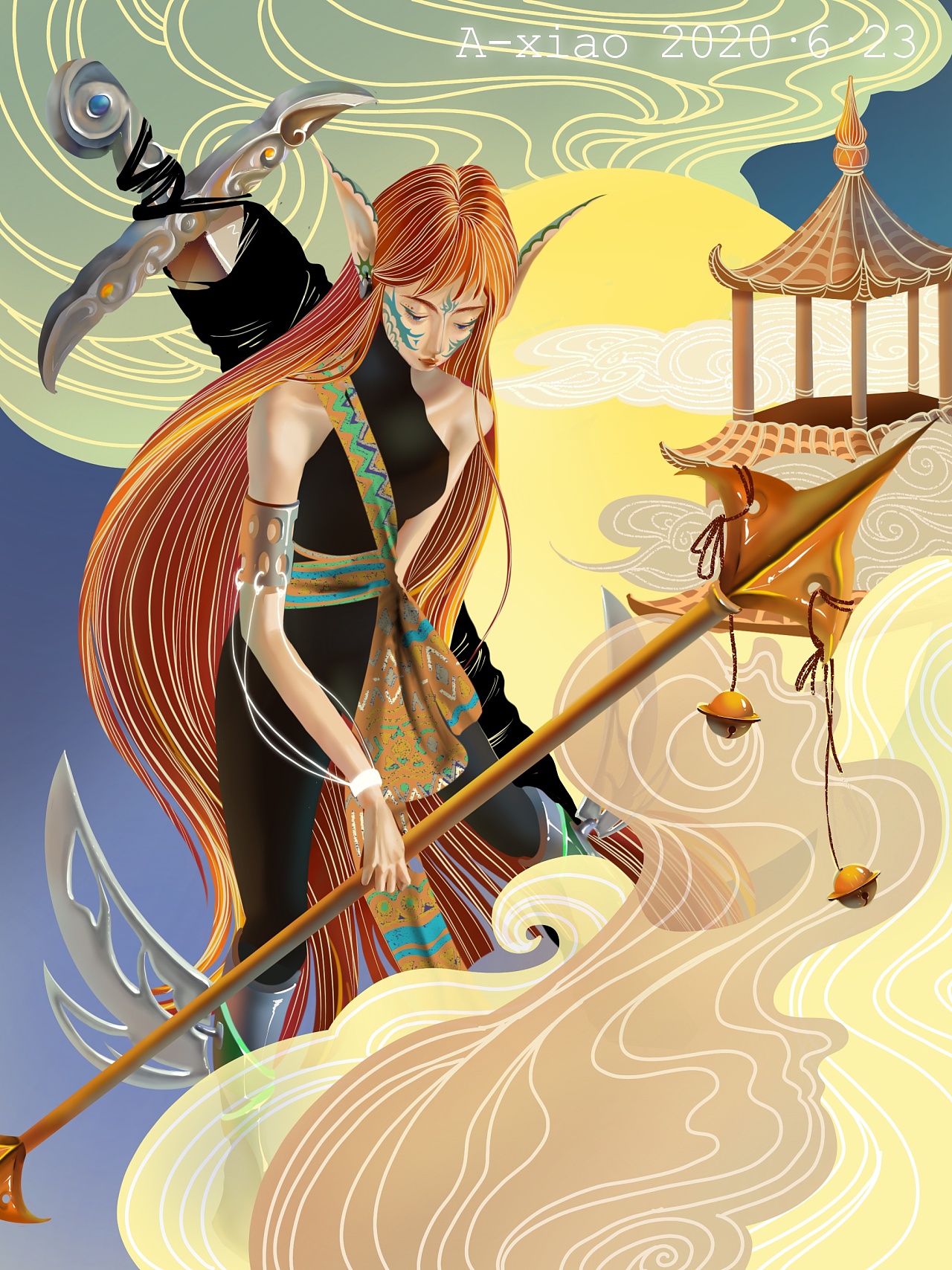 这个中国风略显乡土气|插画|创作习作|阿笑是啊是啊 - 原创作品