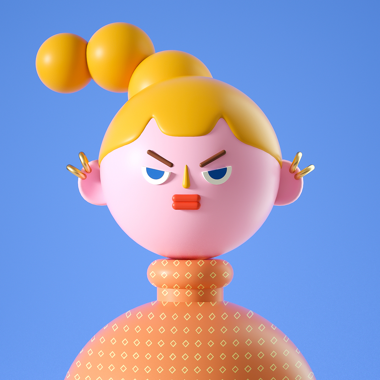 【90】简约风c4d卡通头像