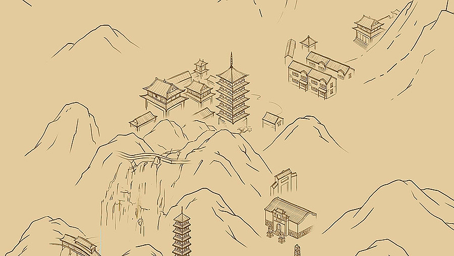 一组古风的手绘地图合集来了