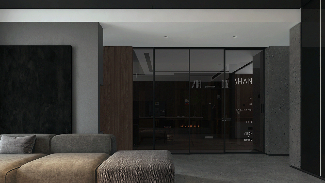 SHAN丨暗调系单身住宅设计及效果表现（图ZMjM0NjUwOTMy） - 家装设计 - 站酷设计师聿亘丨SHAN原创素材 - 站酷ZCOOL