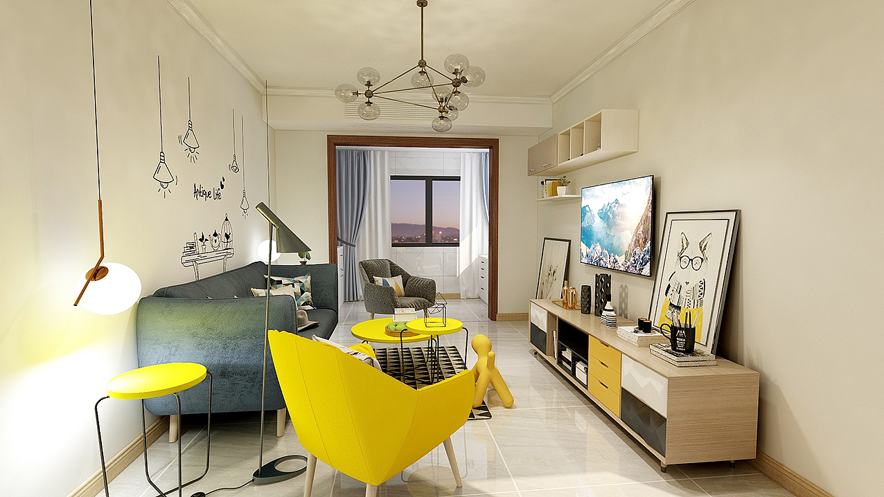 室内效果设计-J&M 小户型/休闲现代