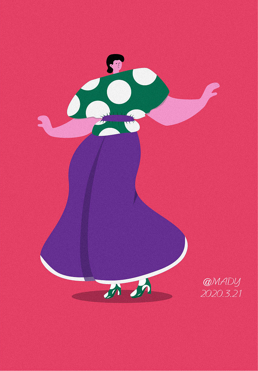 扁平化人物插画练习