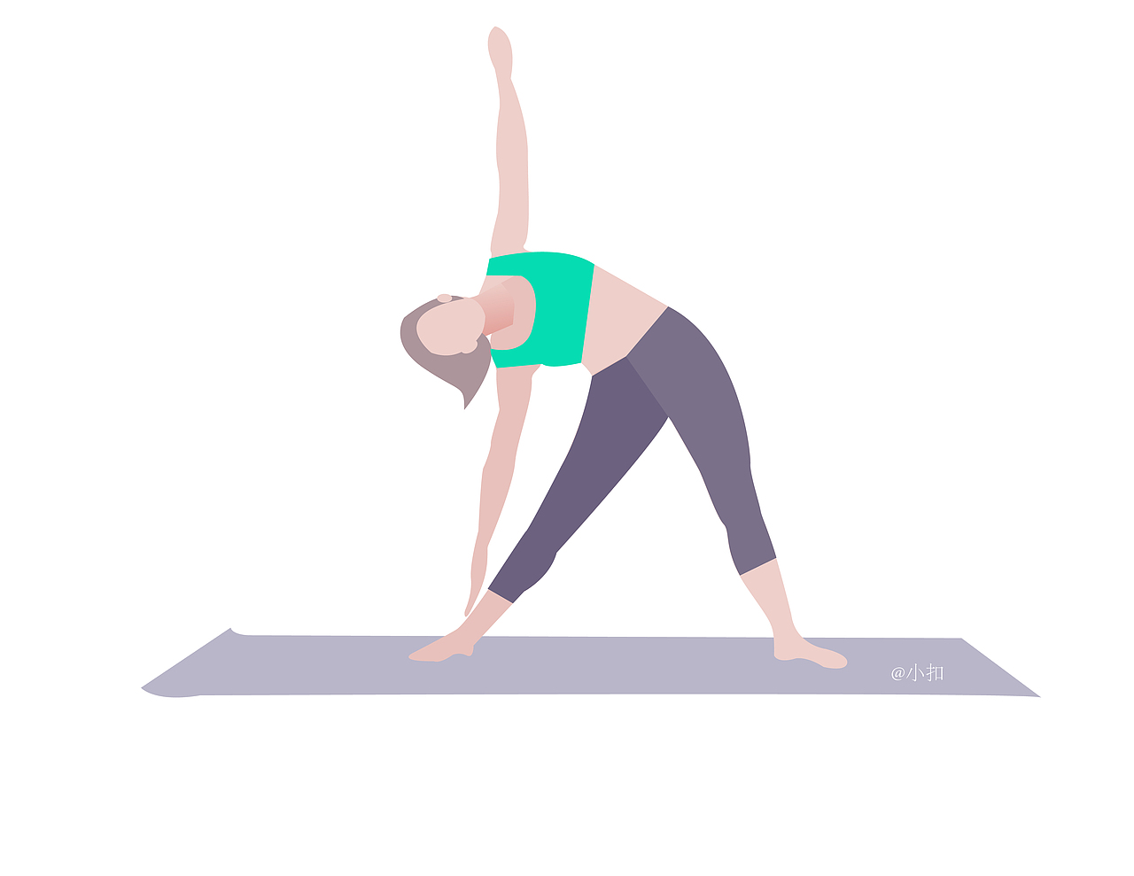 一组原创瑜伽小插画
