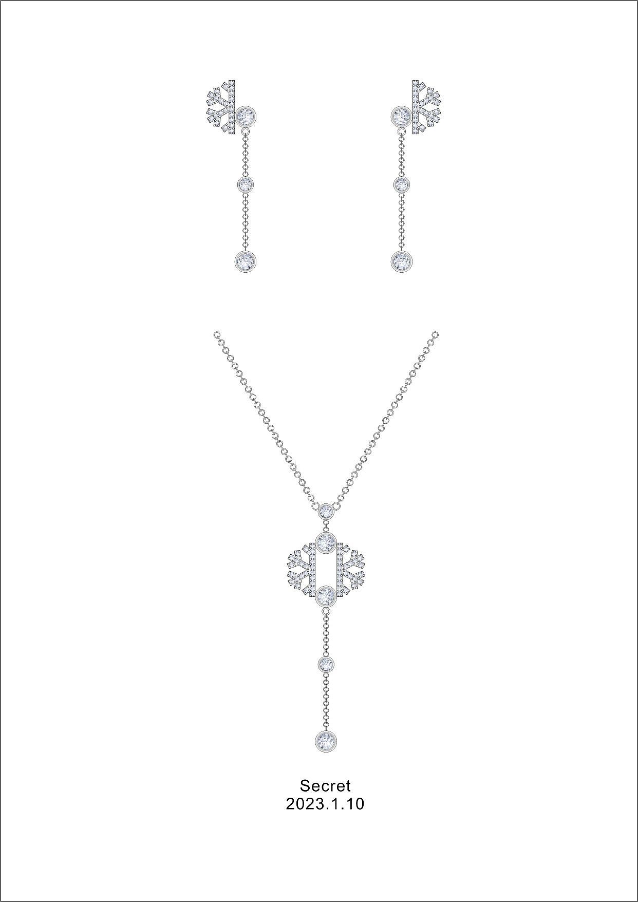 雪花❄️首饰电绘cdr原创设计（图ZMzI3NTgzMzM2） - 首饰设计 - 站酷设计师SecretFive原创素材 - 站酷ZCOOL