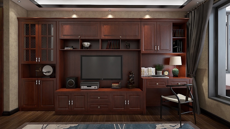 中式(电视柜 转角书桌)