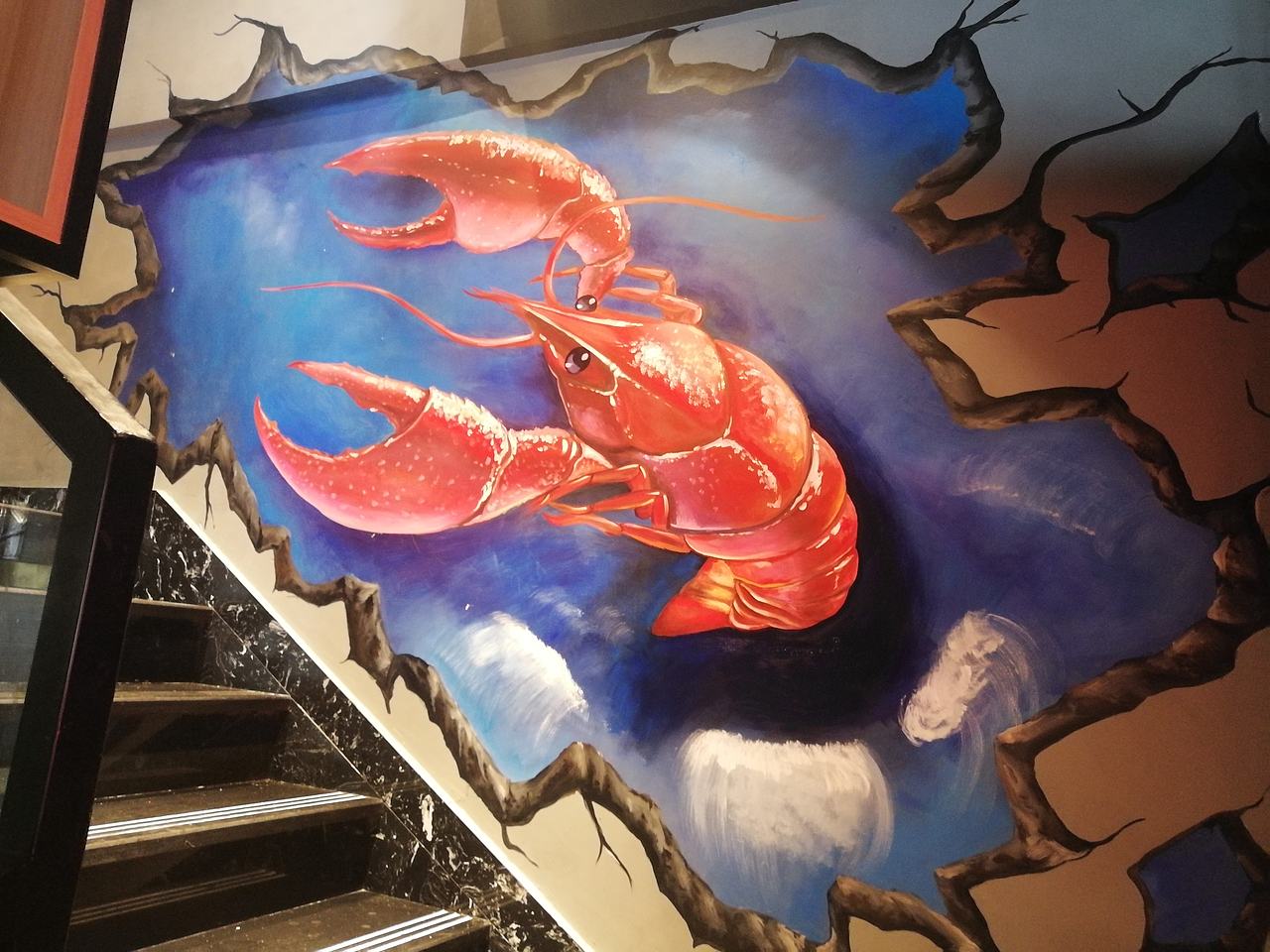龙虾店墙体彩绘壁画涂鸦（图ZMTU4MTIzMjUy） - 新锐潮流插画 - 站酷设计师不桔小节原创素材 - 站酷ZCOOL