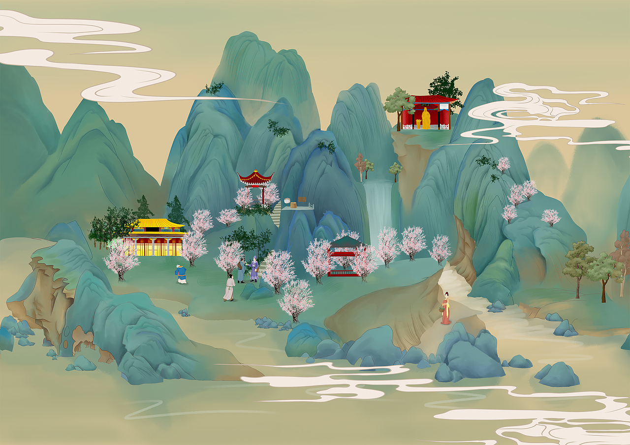 九仙二佛（图ZMjA5OTUyODMy） - 艺术插画 - 站酷设计师木一橙原创素材 - 站酷ZCOOL