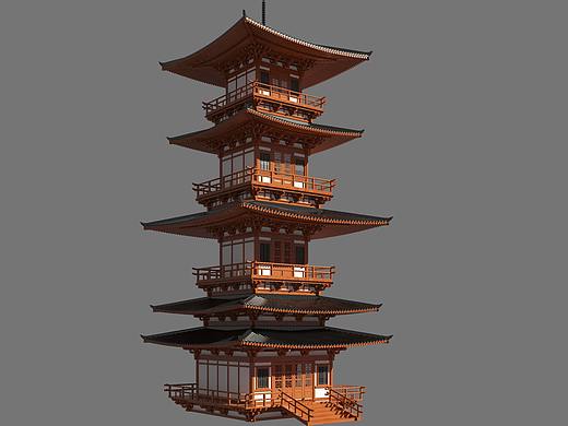 唐风塔,结构属于虚构,