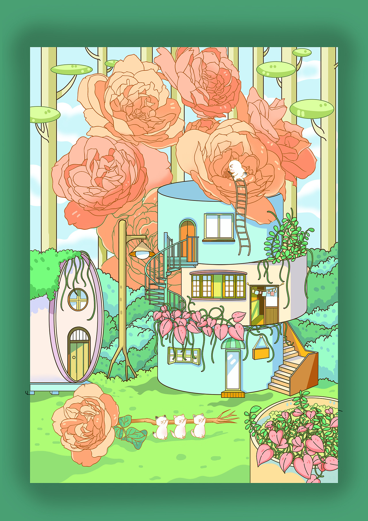 【2022年花朝节主题作品—-波波花园】（图ZMzM0MDY1MTMy） - 商业插画 - 站酷设计师恐高的奶芙原创素材 - 站酷ZCOOL