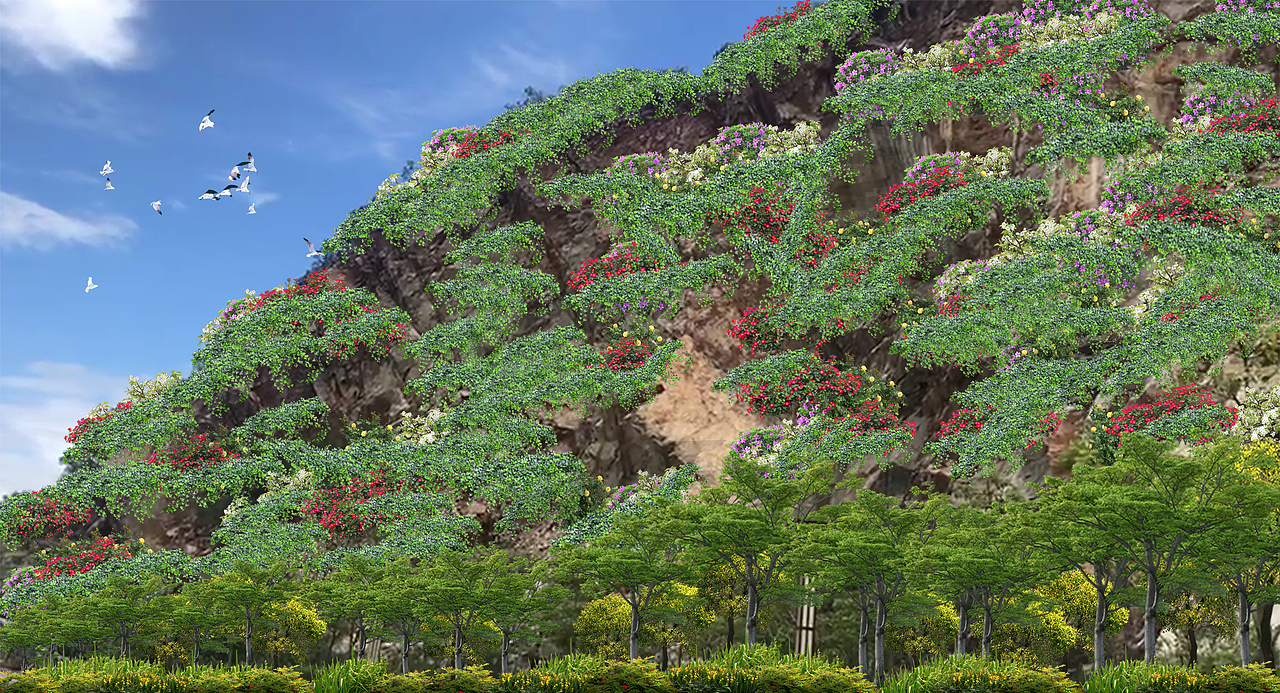 山体护坡方案效果图|空间|景观设计|maintaindreamer_原创作品-站酷