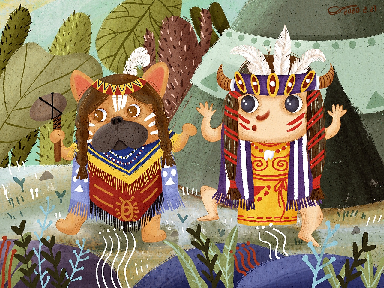 想和狗子出门放飞啊（图ZMjAwNTEwODI0） - 儿童插画 - 站酷设计师勺子大人原创素材 - 站酷ZCOOL