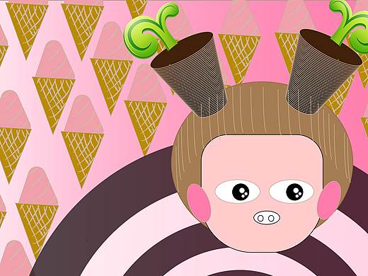 自己梳頭發(fā)的豬豬女孩（個(gè)人主頁(yè)-ZNDUxNTIzOTY=） - 圖案 - 站酷設(shè)計(jì)師浪浪魚原創(chuàng)素材 - 站酷ZCOOL