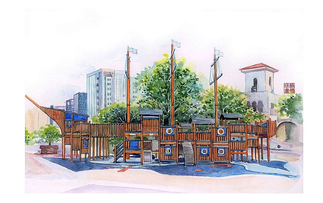 手绘城市系列——《金域蓝湾》