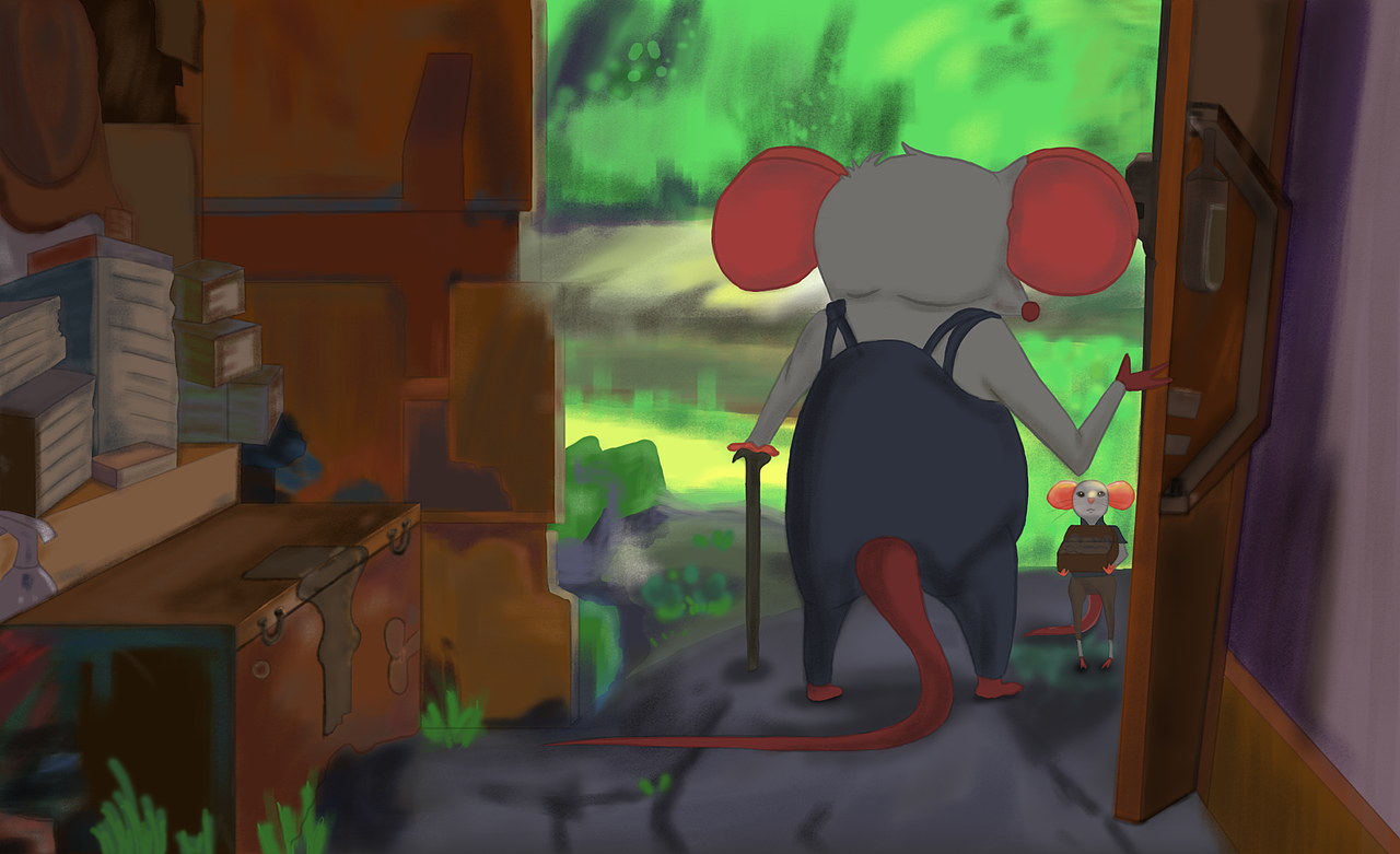 插画-拜访-可爱的老鼠-绘画（图ZNDgyMDkxMjA=） - 创作习作 - 站酷设计师开心的旺才原创素材 - 站酷ZCOOL