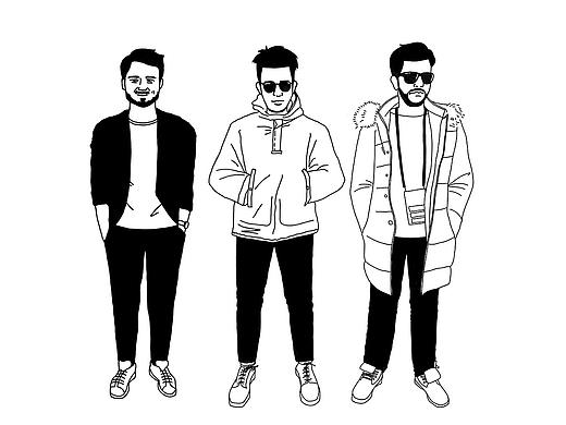 Hey,我跟你港,男人必须备黑色裤——系列一（个人主页-ZMjk2MzA3MDA=） - 新锐潮流插画 - 站酷设计师sooopenn原创素材 - 站酷ZCOOL