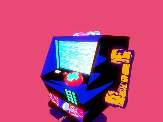 blender制作的卡通游戏机