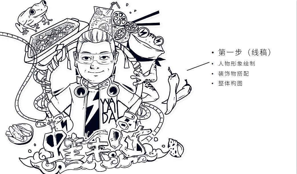 蛙来哒形象漫画——闪电蛙侠涂鸦手绘线条风（图ZMTY1Nzk2MTI4） - 创作习作 - 站酷设计师Meiki美妹原创素材 - 站酷ZCOOL