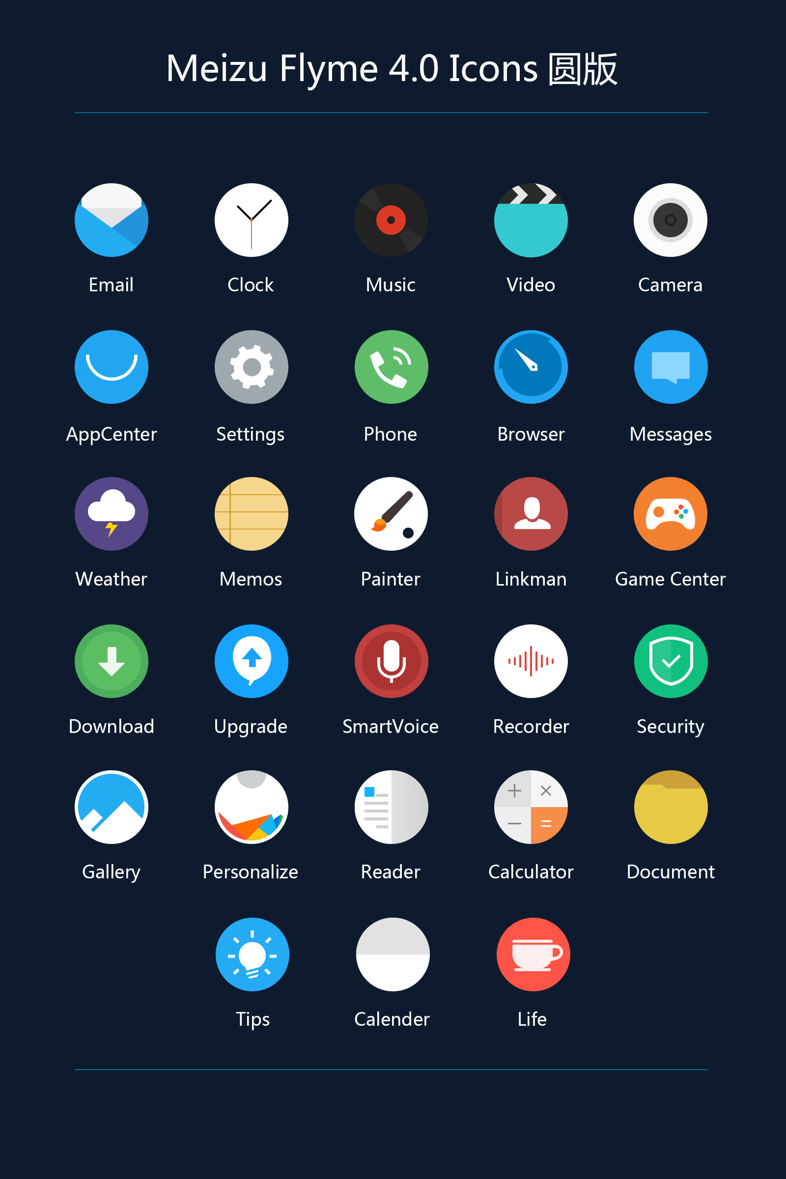 flyme 4.0 圆形版|ui|图标|小小火腿肠 - 原创作品 - 站酷 (zcool)