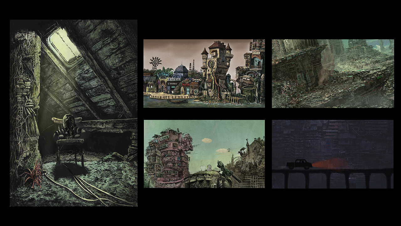 个人独立动画《紫鹅绒》手绘场景设定