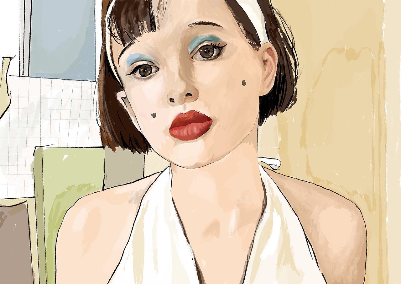 电影插画《这个杀手不太冷》|纯艺术|绘画|清洁洗脸娃_临摹作品-站酷