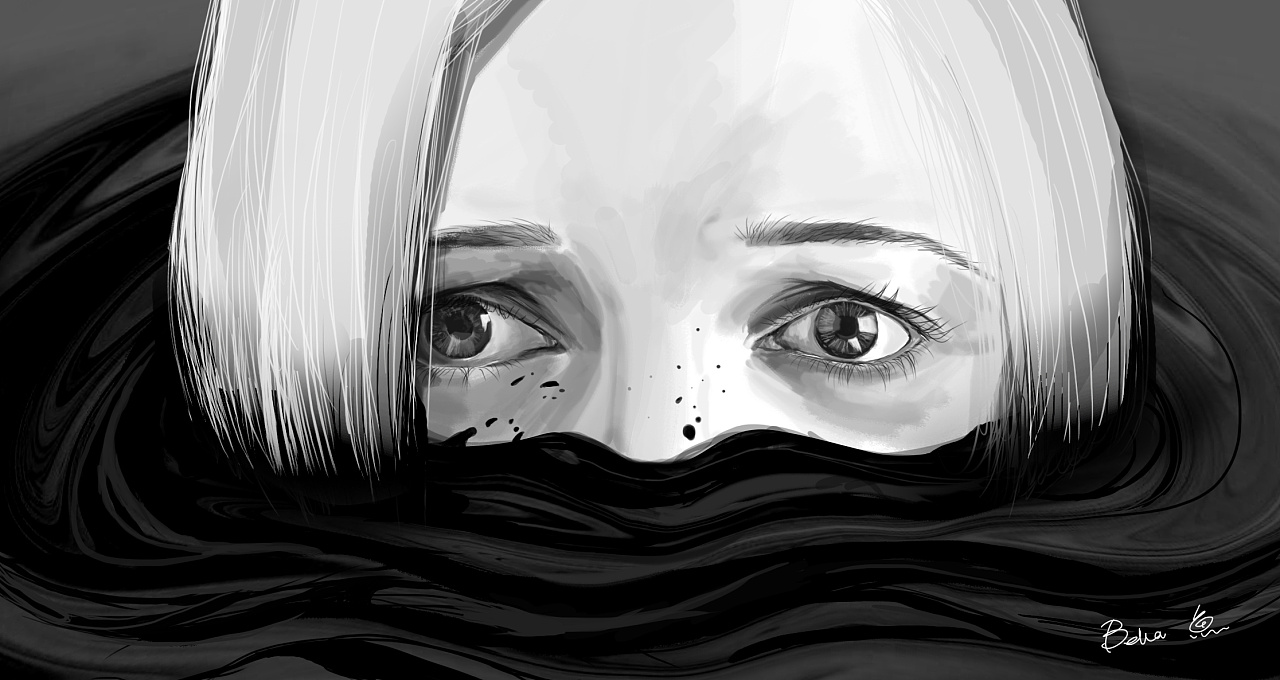 悲伤到溺毙|插画|创作习作|象鱼 - 原创作品 - 站酷 (zcool)