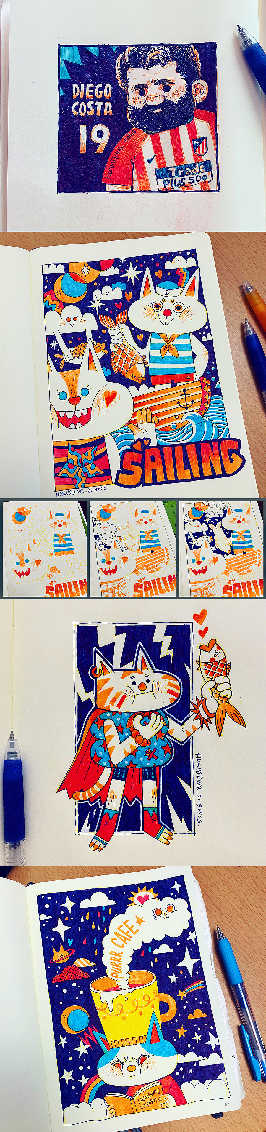 老丁的五月涂鸦-花咪