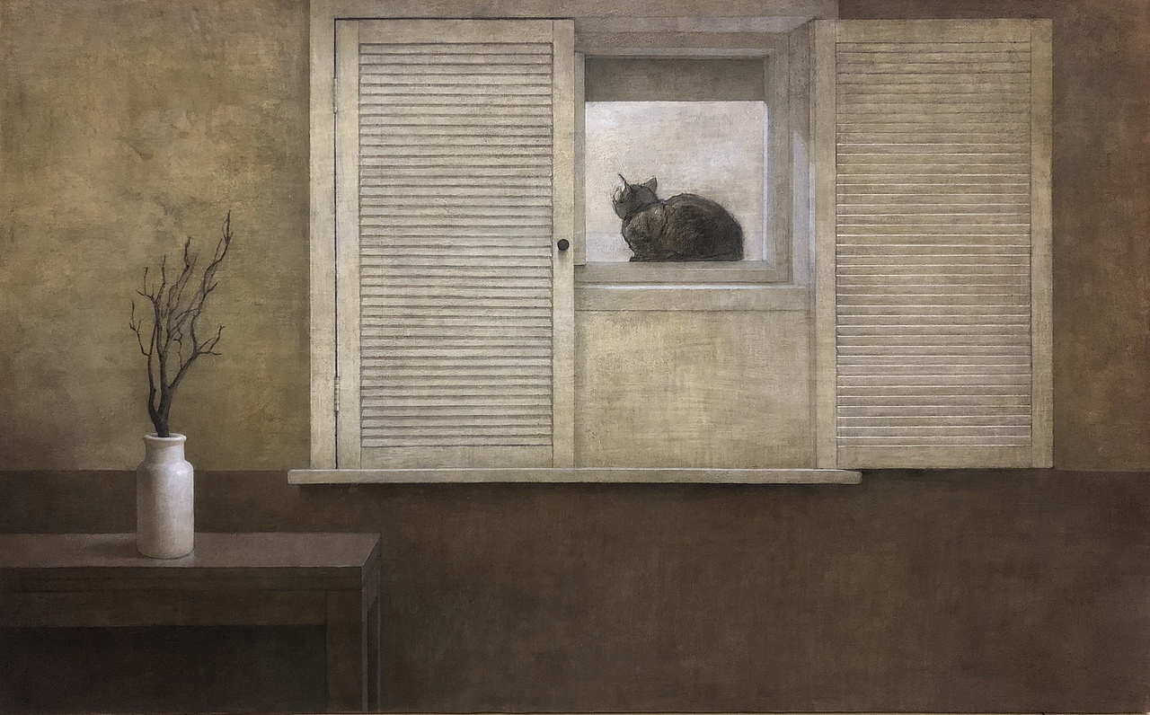 《猫与窗》（图ZMTkwODQ0MjAw） - 绘画 - 站酷设计师何石磊Leo原创素材 - 站酷ZCOOL
