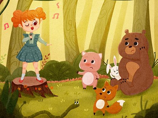 特別的音樂(lè)會(huì)（個(gè)人主頁(yè)-ZNDk4MTQ2Mjg=） - 兒童插畫(huà) - 站酷設(shè)計(jì)師潘阿寧原創(chuàng)素材 - 站酷ZCOOL