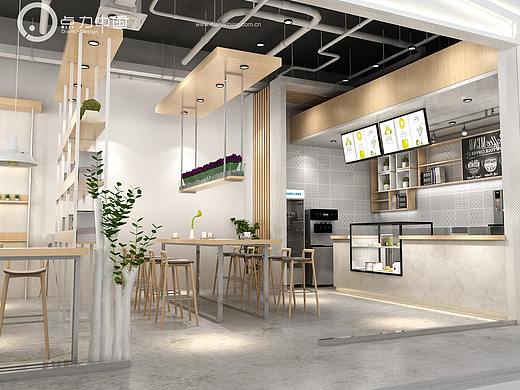 奶茶店效果图、水吧效果图