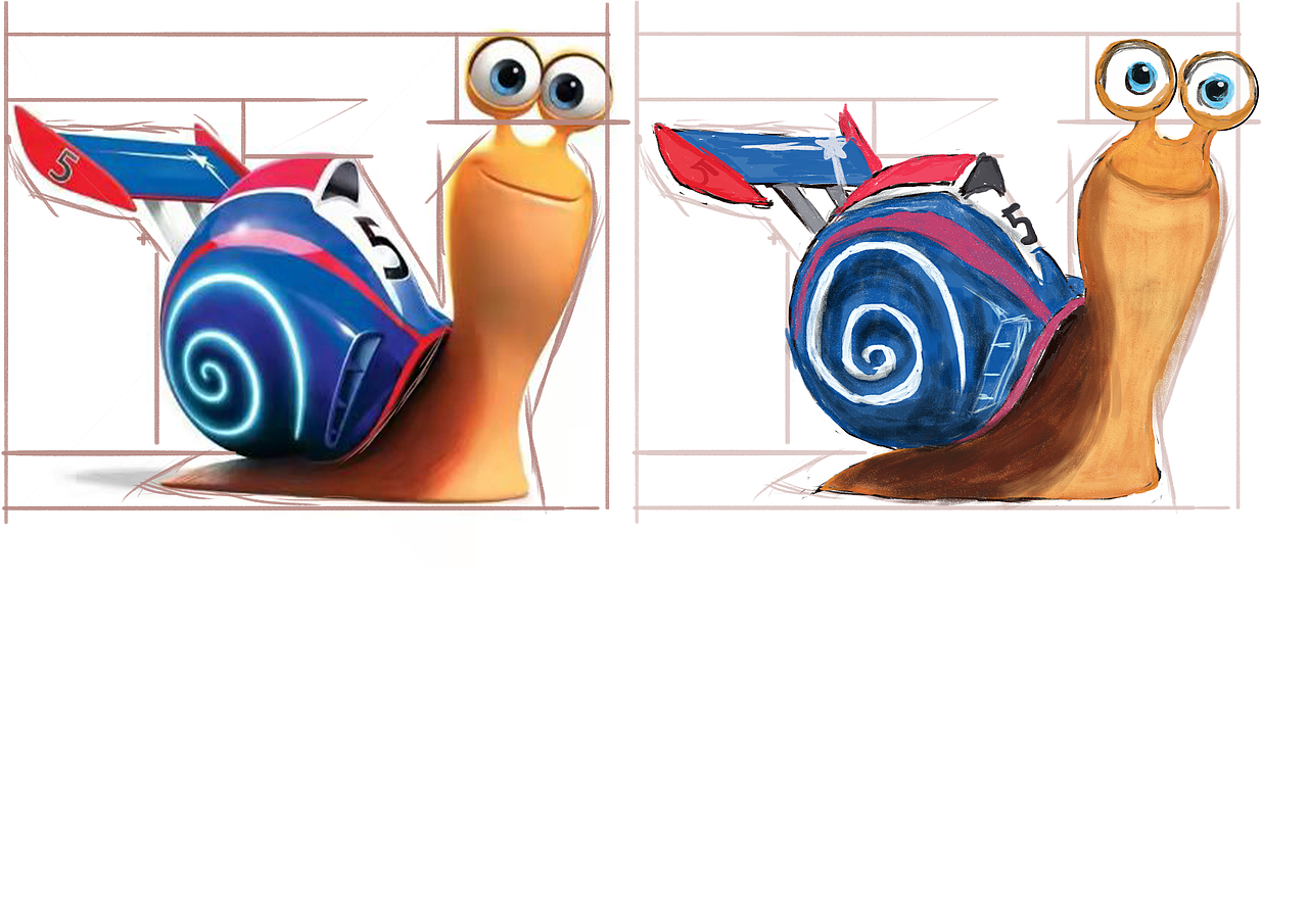 喜欢的蜗牛可惜还不懂上色