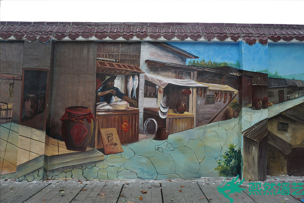 熙然墙艺国家5A景区清江画廊游客步道墙绘壁画—《百里清江画廊》（图ZNjgxODgzNjg=） - 景观设计 - 站酷设计师超级画咖s原创素材 - 站酷ZCOOL