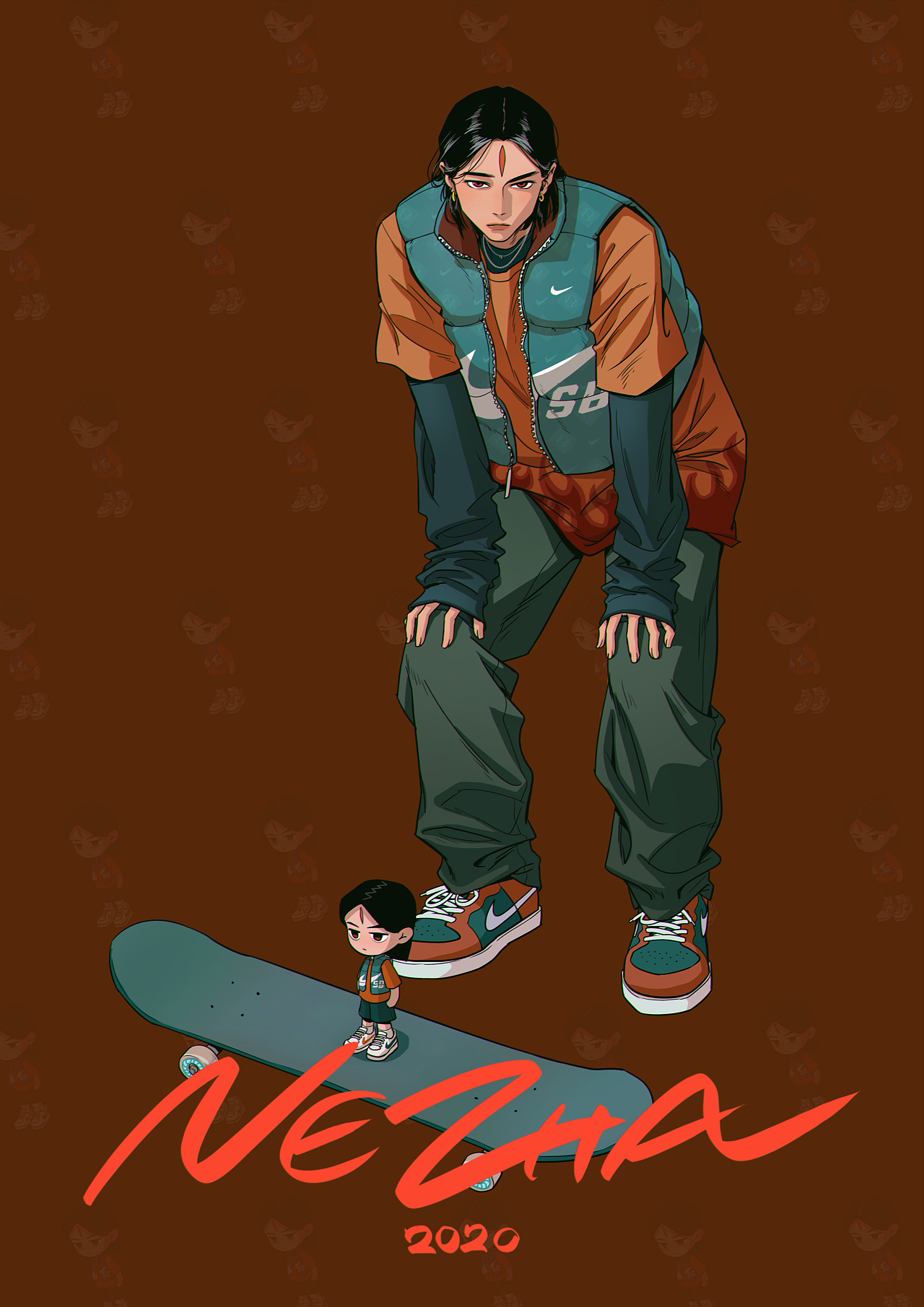 滑板少年 帅气动漫图片