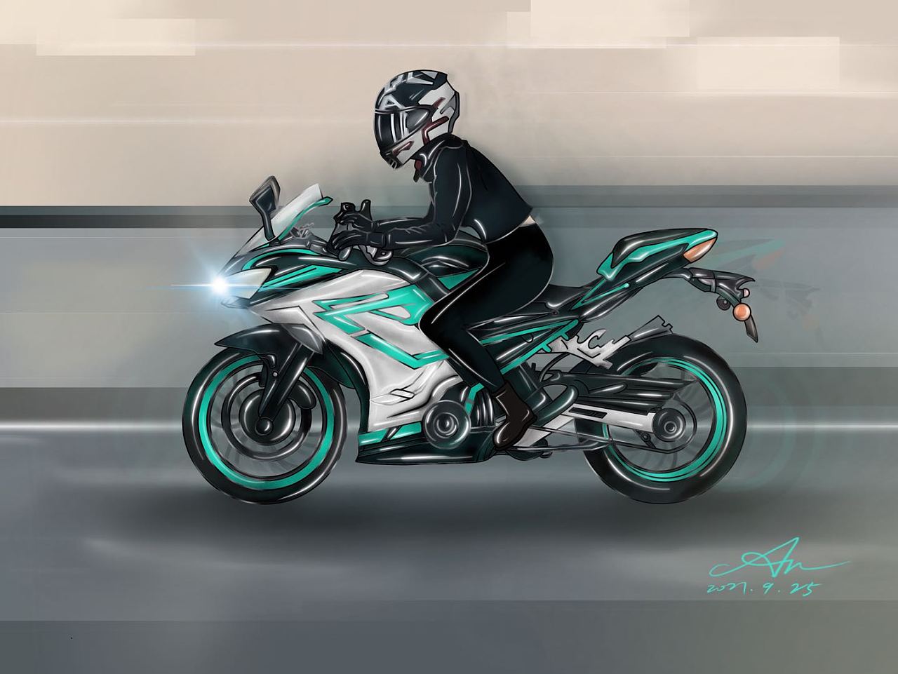 机车|插画|商业插画|ann～ - 原创作品 - 站酷 (zcool)