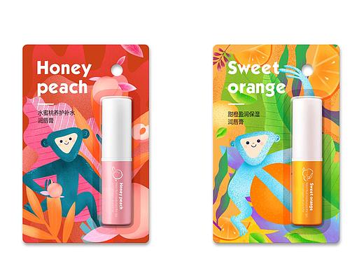 商业插画—猴子与水果