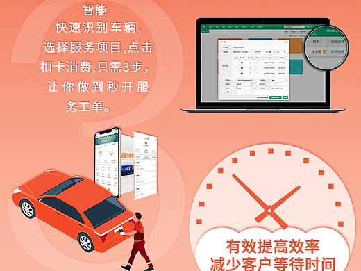 易车服汽车美容维修软件秒开工单会员开卡