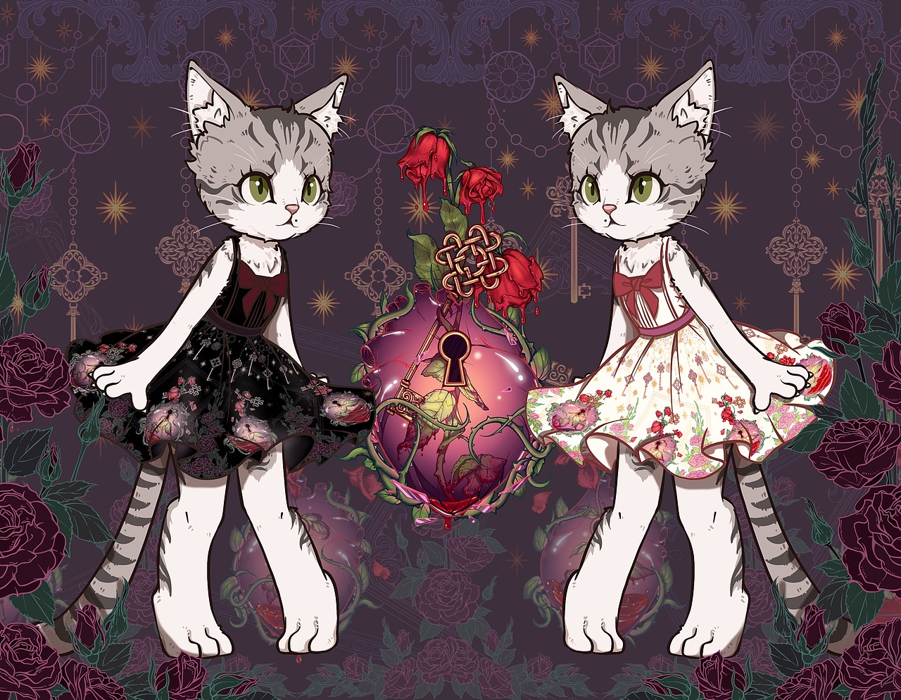 Lolita柄图-玫瑰心脏（图ZMjk3MjU5MjIw） - 商业插画 - 站酷设计师MiaMia_cat原创素材 - 站酷ZCOOL