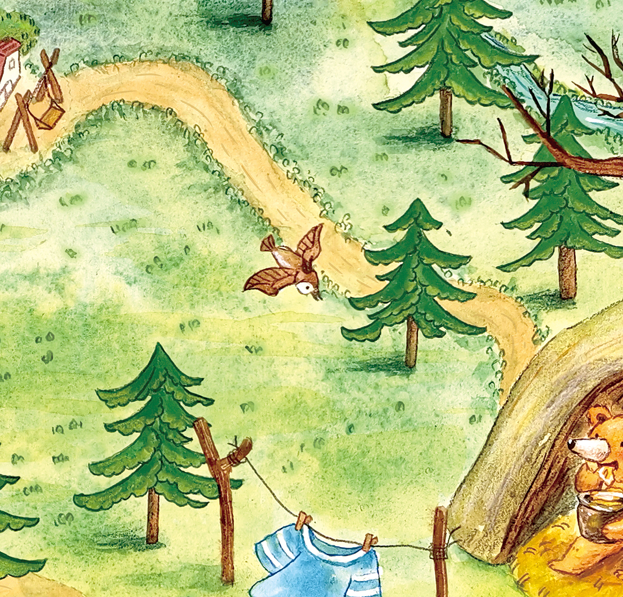 吃蜂蜜的两只小熊