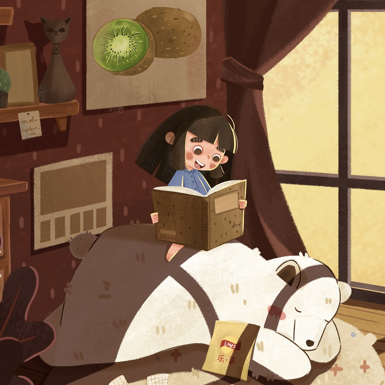 她一定很爱读书吧~