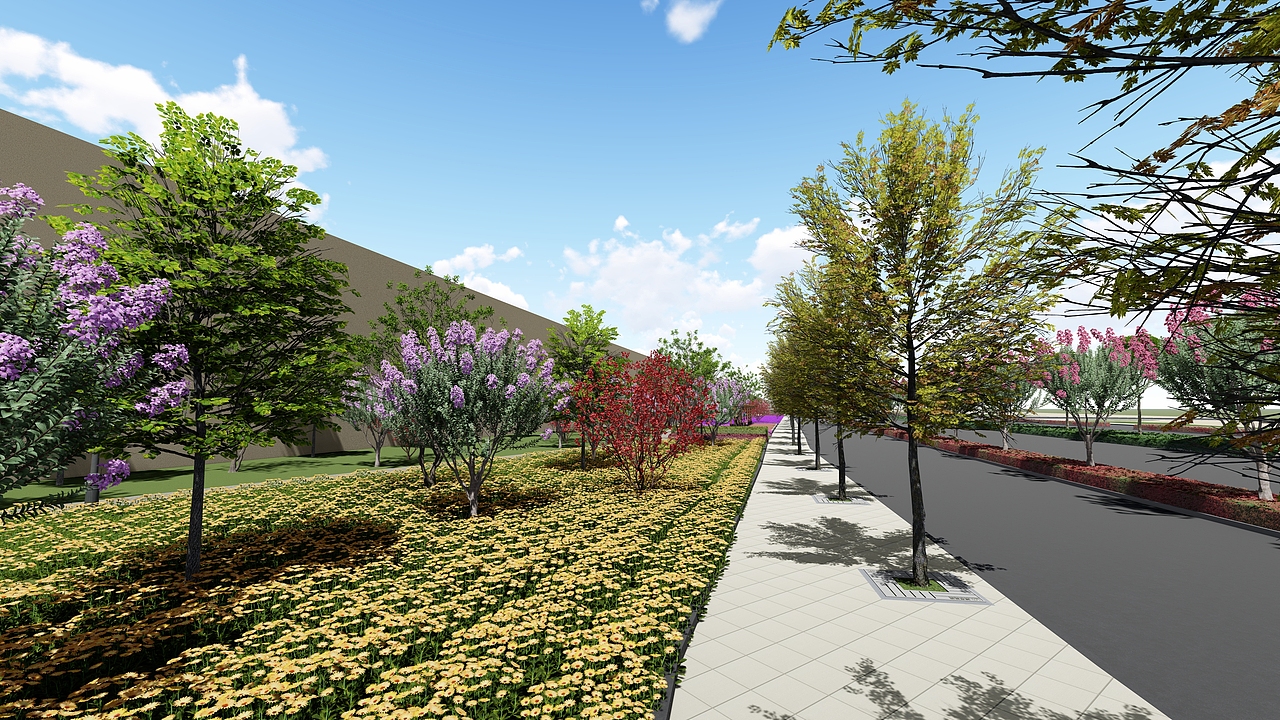 一些道路两侧绿化的效果图（图ZMTg0NjI1NDY4） - 景观设计 - 站酷设计师蒋荣荣原创素材 - 站酷ZCOOL