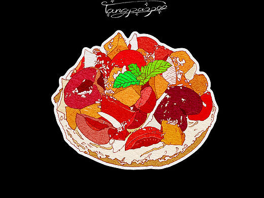 ipad美食插画 | 贝果🥯三明治 | 早餐吃什么