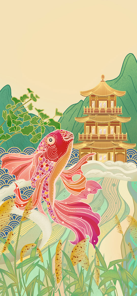 处暑节日节气商业国潮插画海报（图ZMjY4MDM4NTY4） - 商业插画 - 站酷设计师到底是什么付原创素材 - 站酷ZCOOL