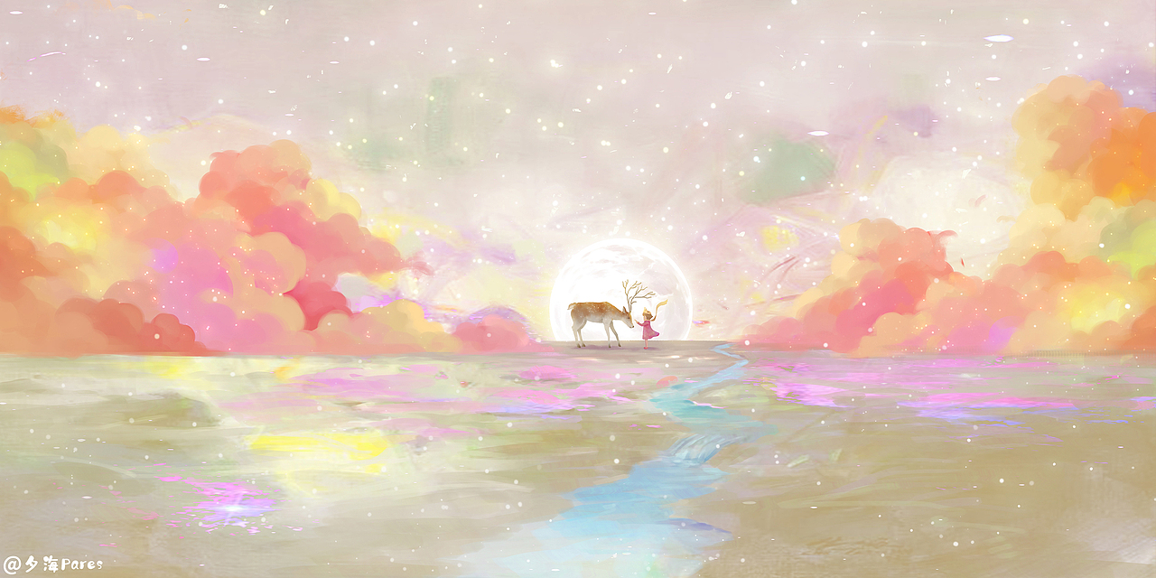 小公主和鹿（图ZMTg4OTY4Nzc2） - 商业插画 - 站酷设计师夕海Pares原创素材 - 站酷ZCOOL